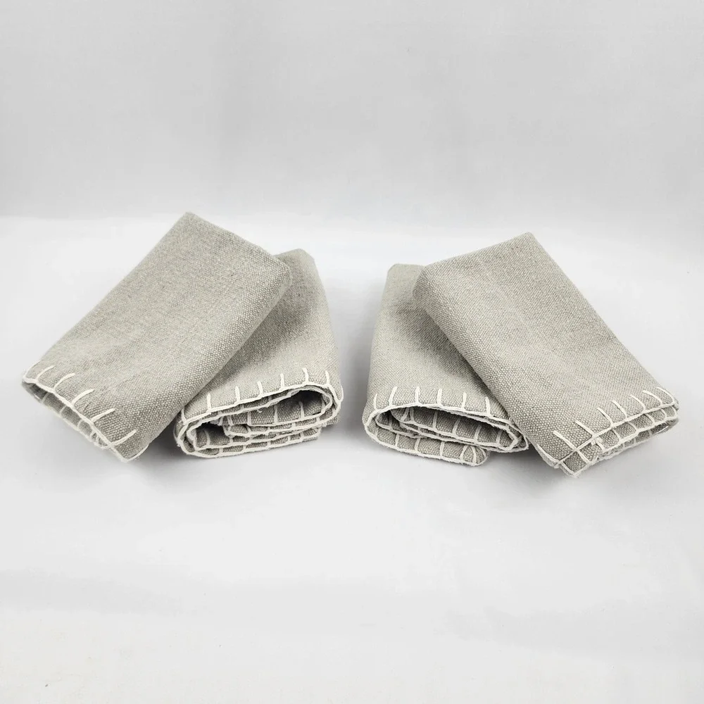 4 Fennco Styles Celena Collection Contemporary 100% Cotton Cloth Napkin India‎